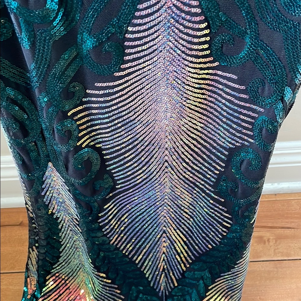 Small Sequin Elegant Multicolor Maxi Evening Gown… - image 5